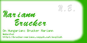 mariann brucker business card